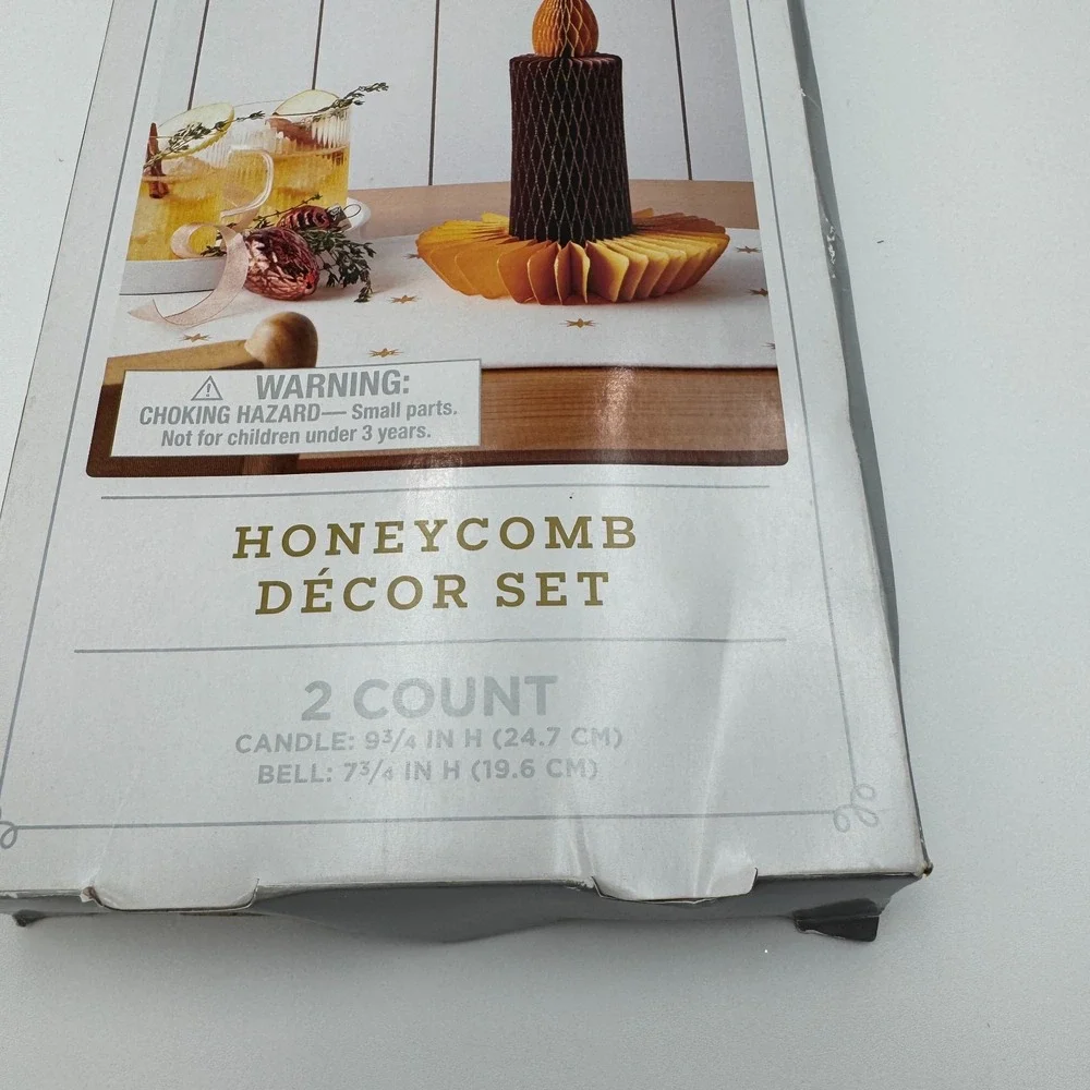 Wondershop Honeycomb Christmas Decor Candle Bell Paper Set NEW